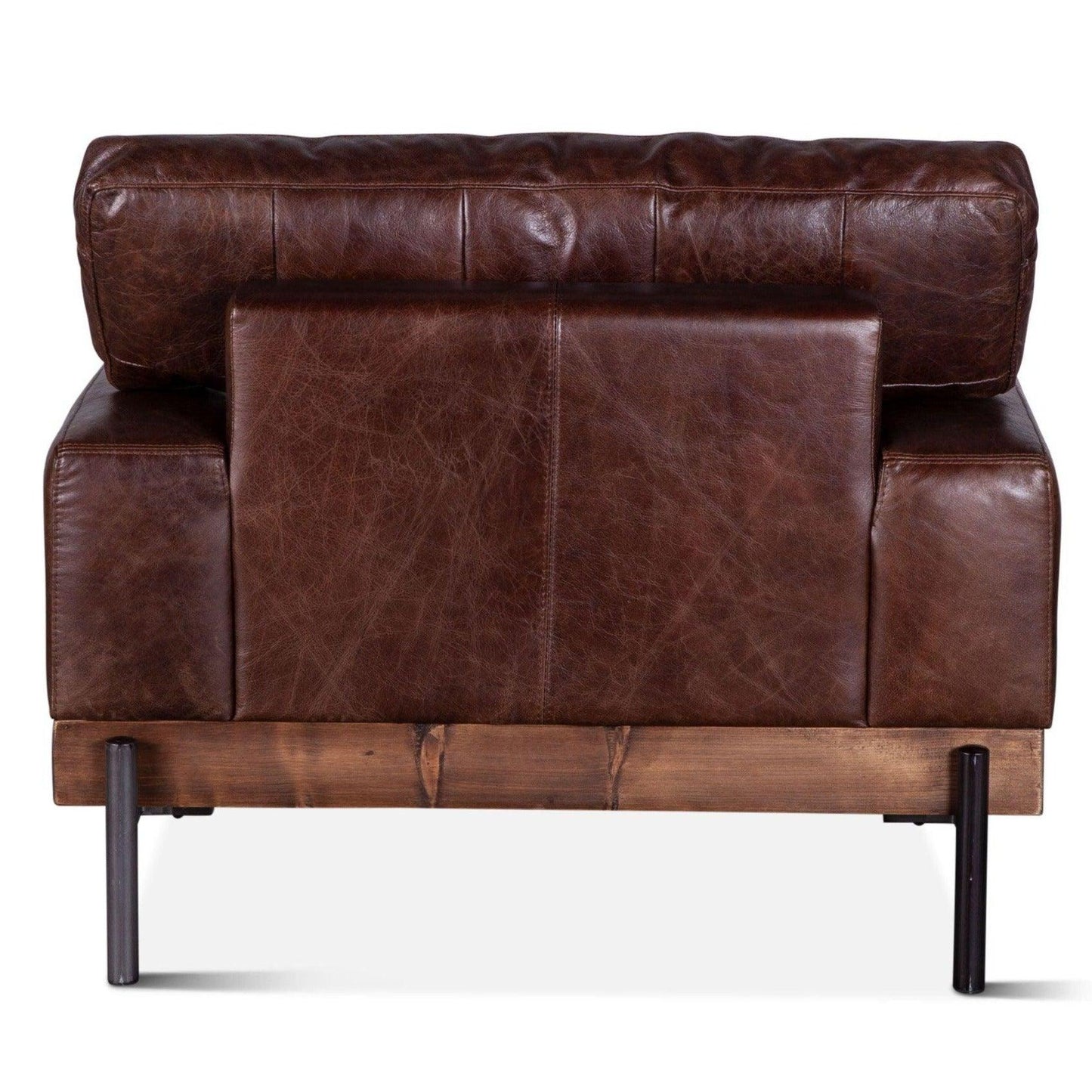 Fauteuil de salon industriel marron Portofino
