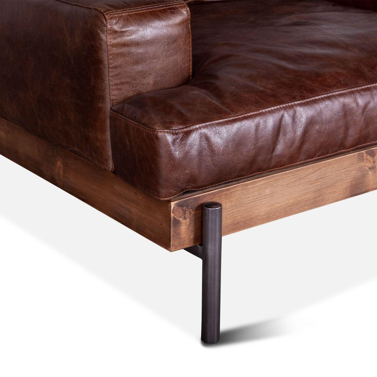 Fauteuil de salon industriel marron Portofino