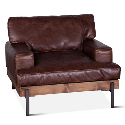 Fauteuil de salon industriel marron Portofino