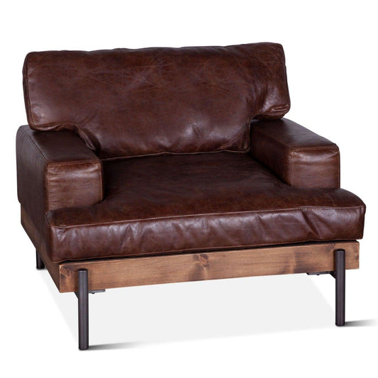 Fauteuil de salon industriel marron Portofino