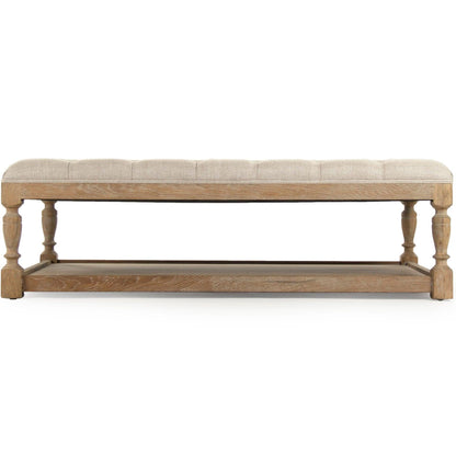 Pouf rectangulaire en lin Provence