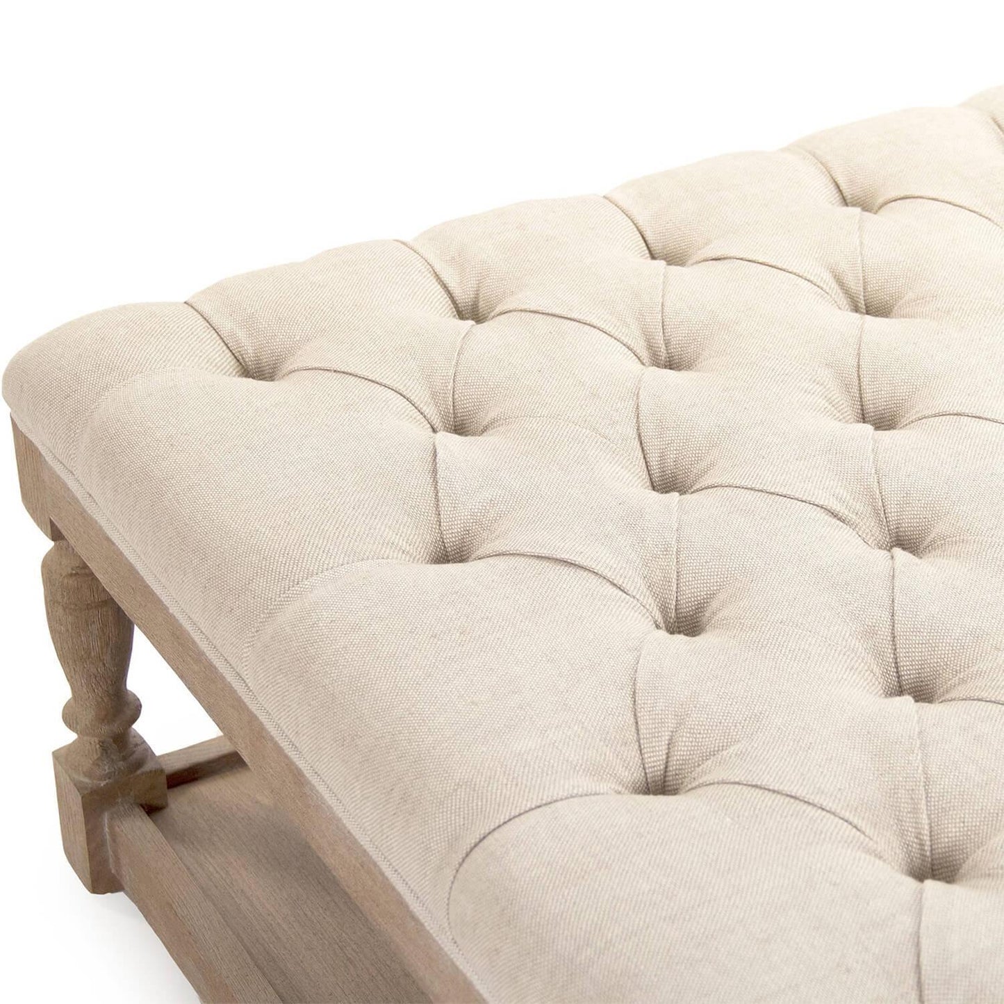 Pouf carré en chêne récupéré