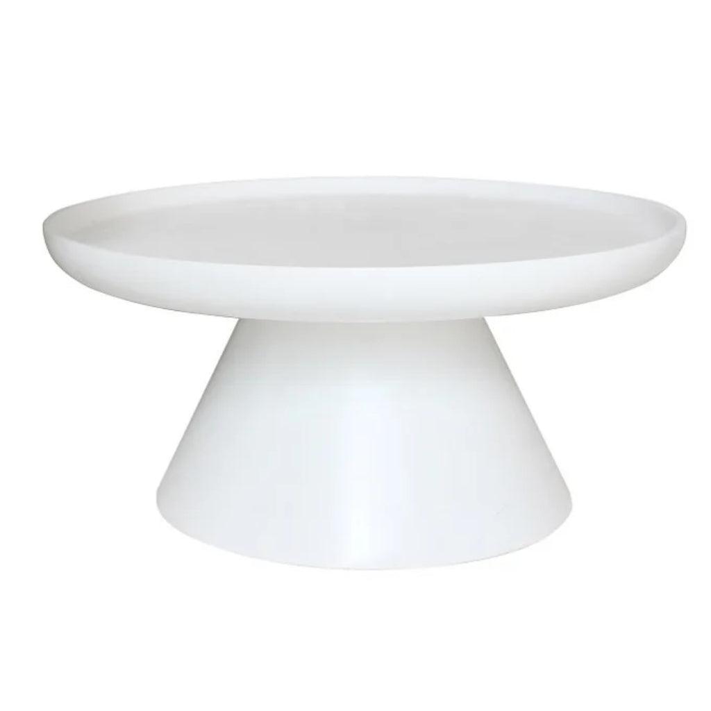 Table basse ronde blanche rétro