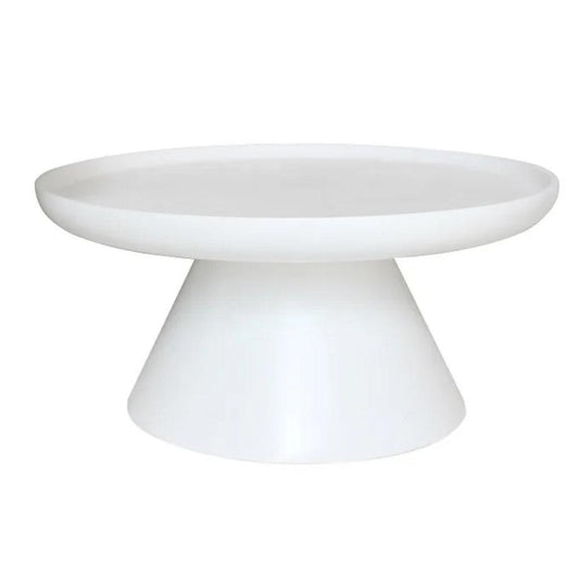 Table basse ronde blanche rétro