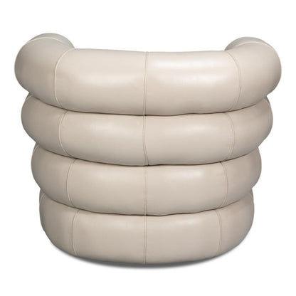Chaise pivotante en cuir blanc cristal