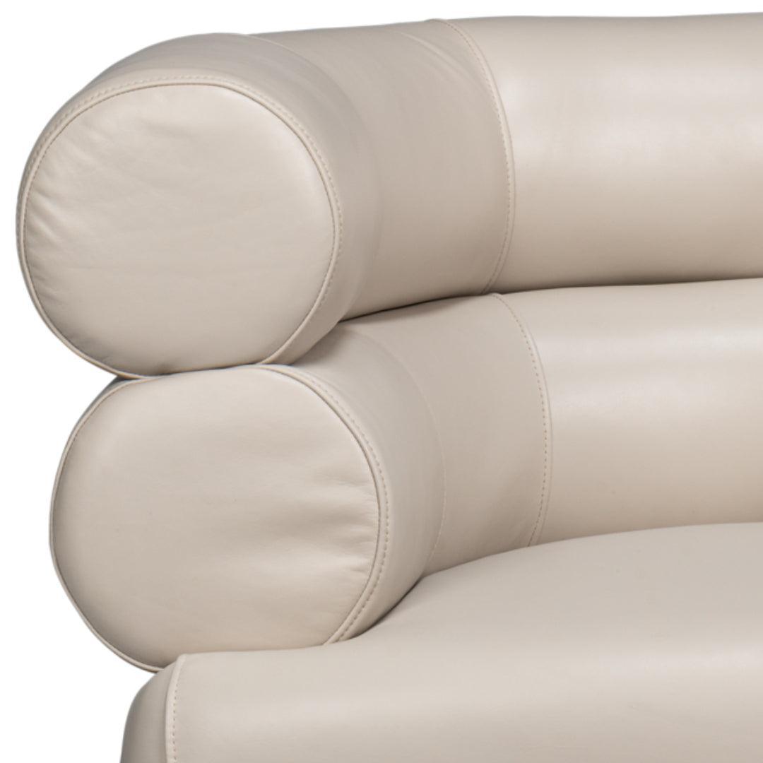 Chaise pivotante en cuir blanc cristal