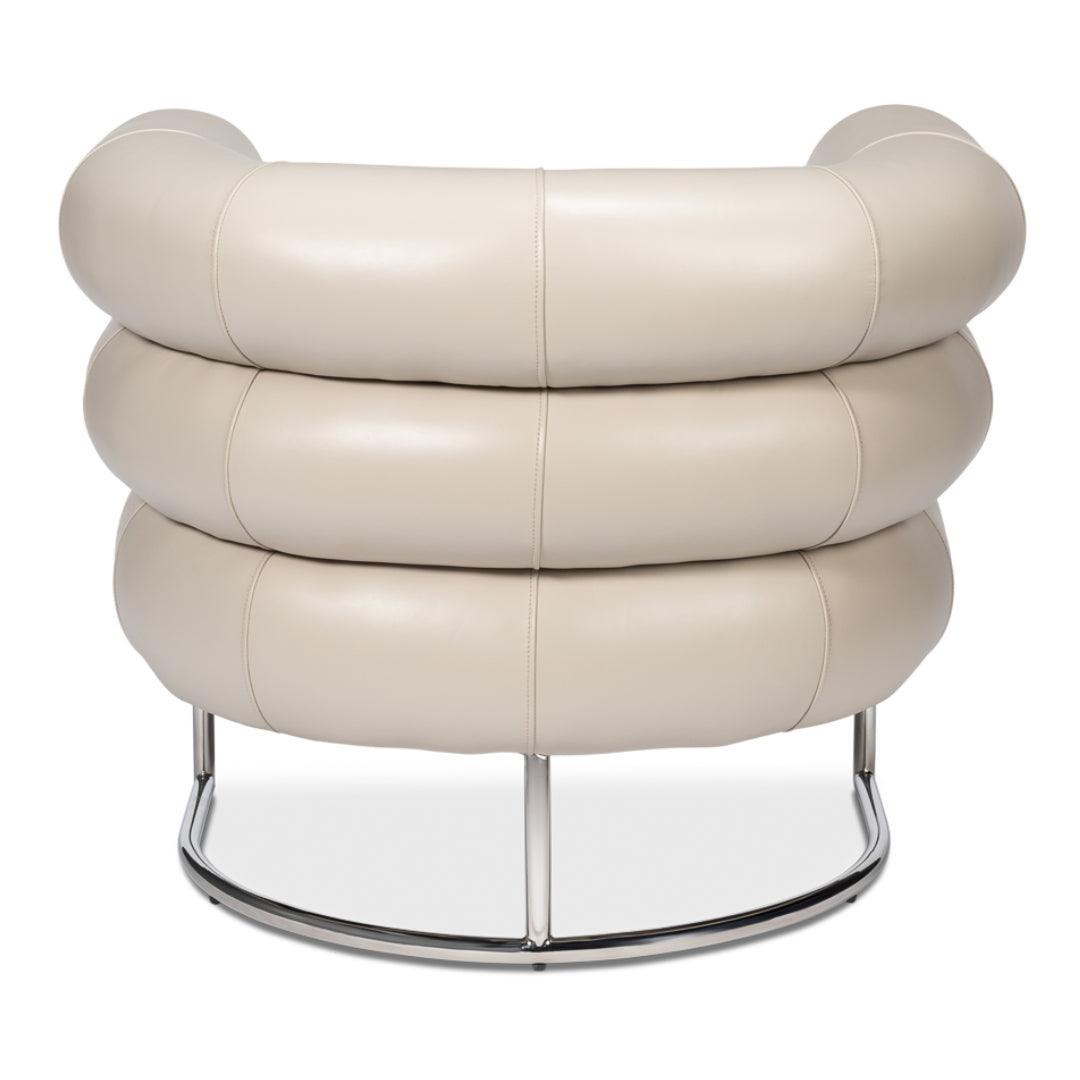 Fauteuil d'appoint en cuir blanc cristal