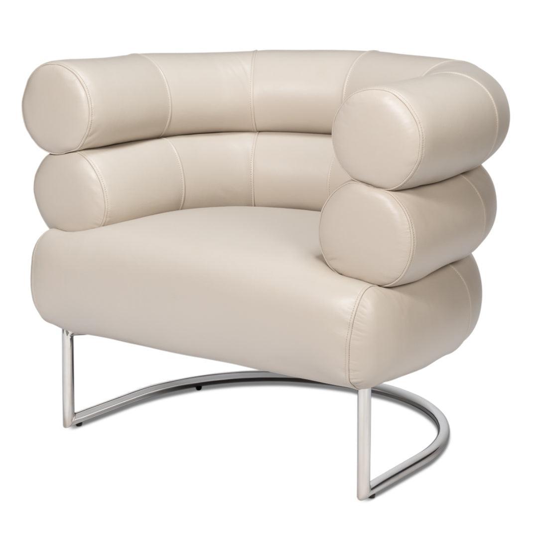 Fauteuil d'appoint en cuir blanc cristal