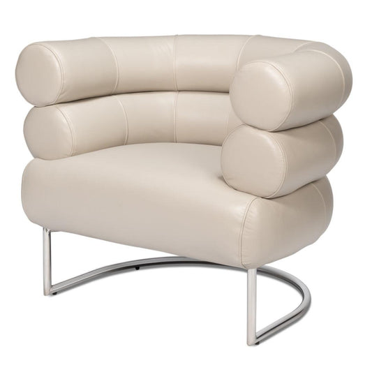 Fauteuil d'appoint en cuir blanc cristal