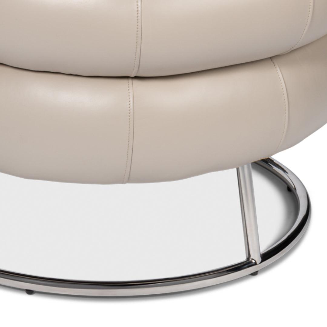 Fauteuil d'appoint en cuir blanc cristal