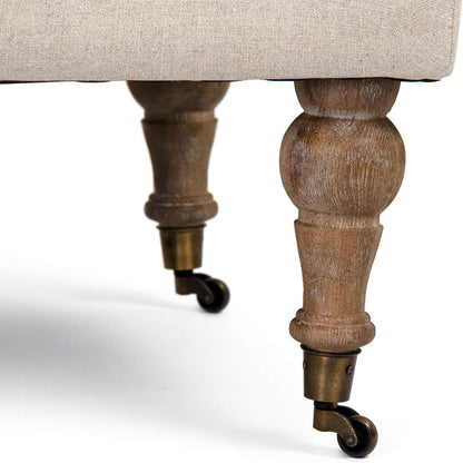 Pouf Royal Maison en chêne touffeté