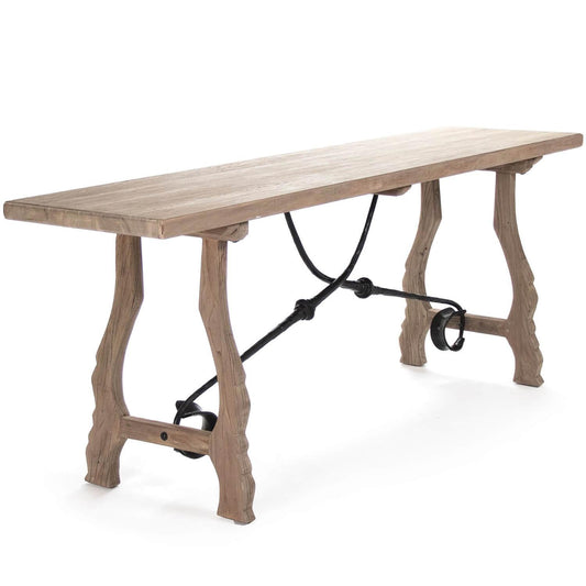 Console rustique à volutes française