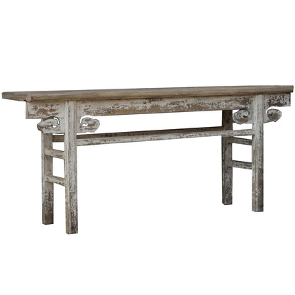 Table console rustique blanche de style ferme