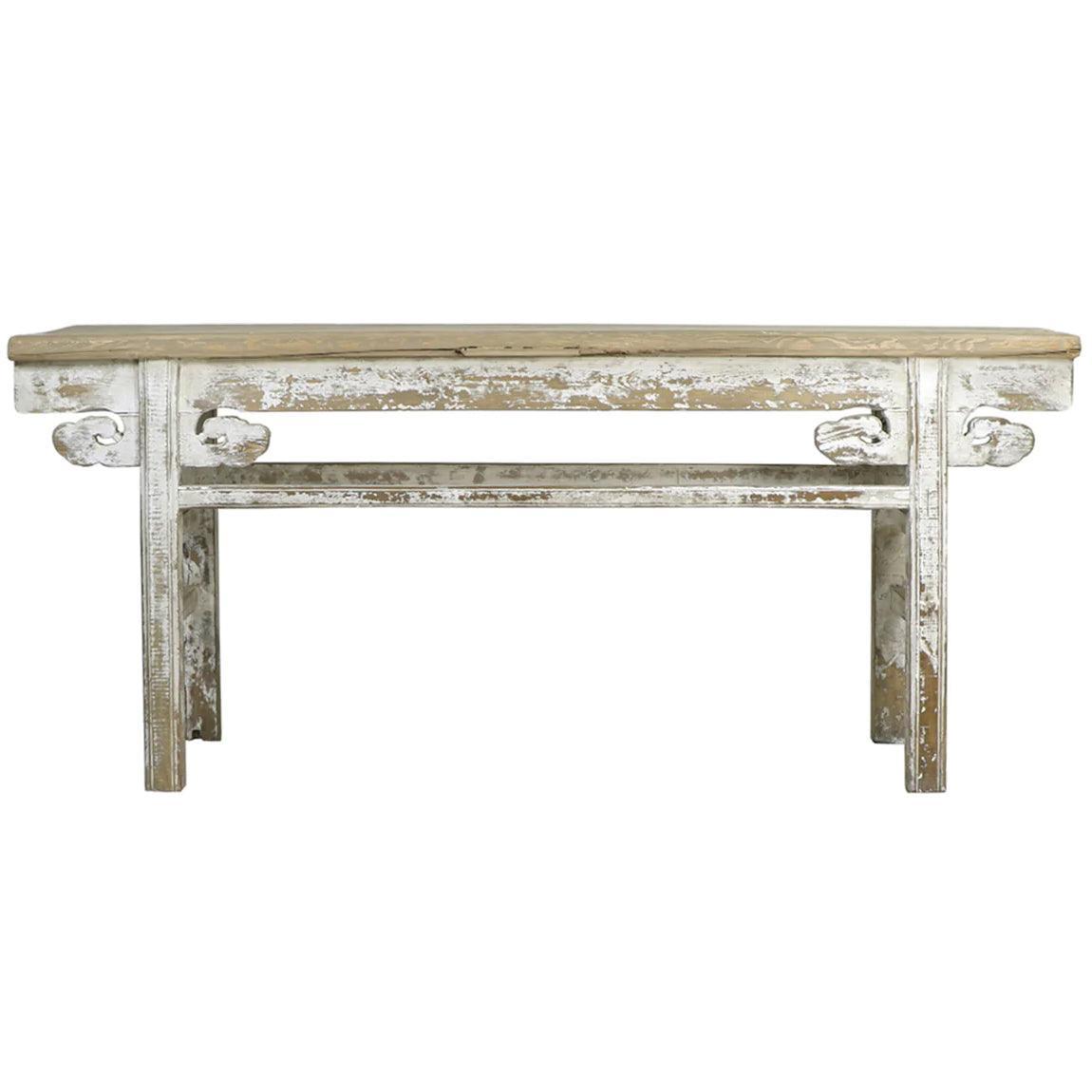 Table console rustique blanche de style ferme