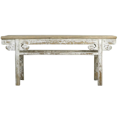 Table console rustique blanche de style ferme