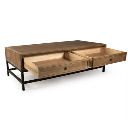 Table basse rectangulaire rustique