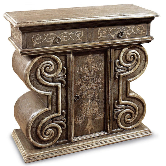 Console à porte secrète Leonardo Scroll Art