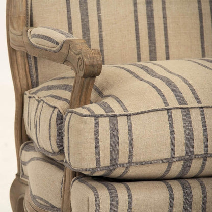 Fauteuil français à rayures