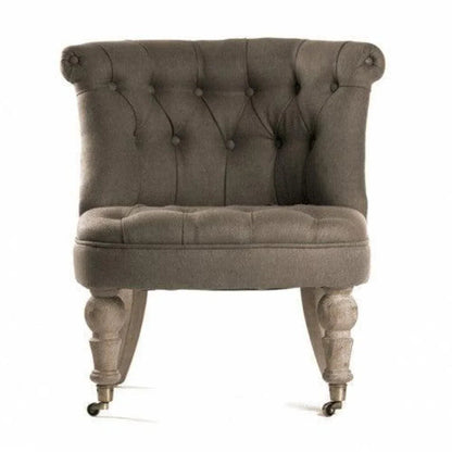 Fauteuil pantoufle touffeté aubergine