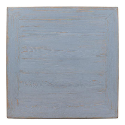 Table basse vintage en planches de style ferme bleu