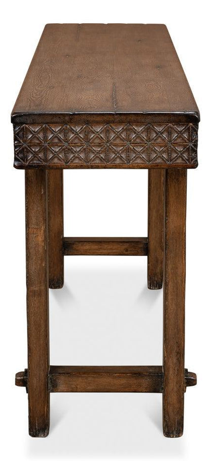 Console vintage marron à trappe