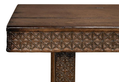 Console vintage marron à trappe