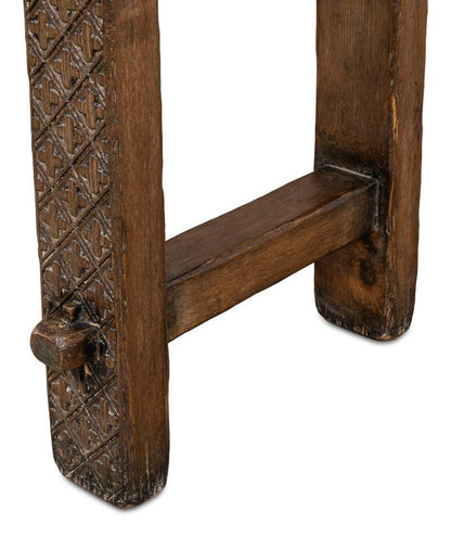 Console vintage marron à trappe