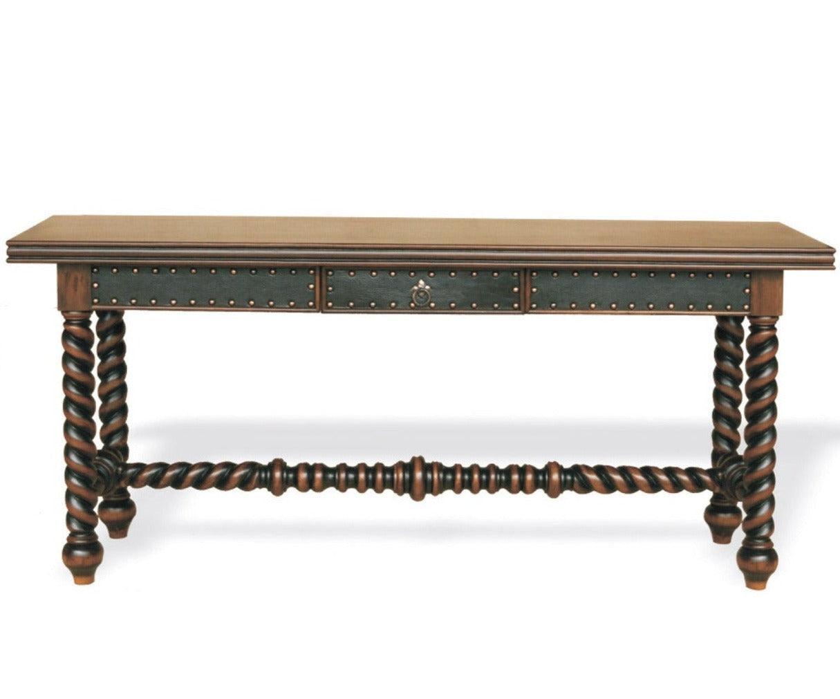Console de villa espagnole en noyer sculpté