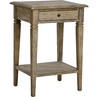 Table d'appoint française en bois patiné