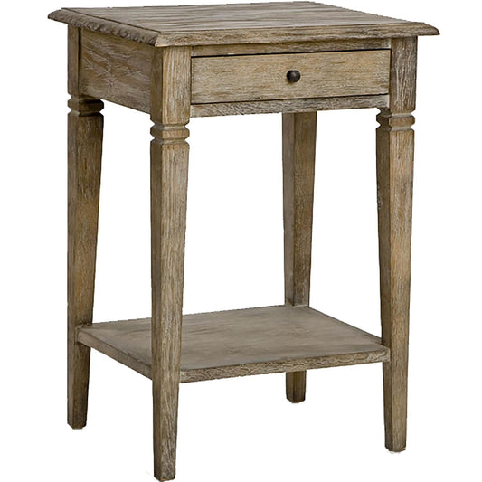 Table d'appoint française en bois patiné