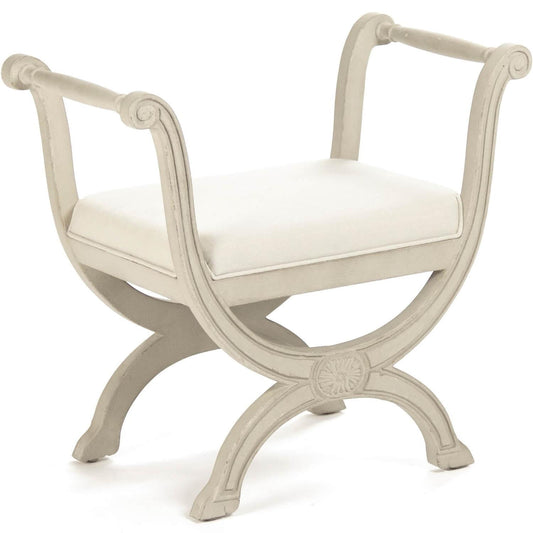 Tabouret de château blanc antique