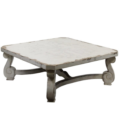 Table basse à volutes blanche Francesa