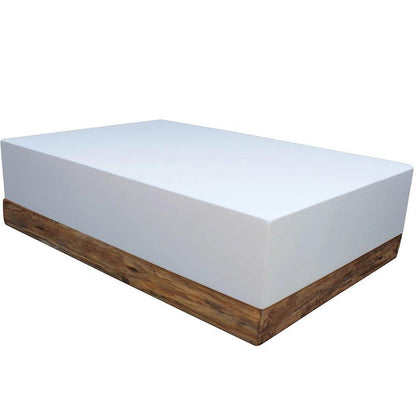 Table basse d'extérieur moderne en teck blanc
