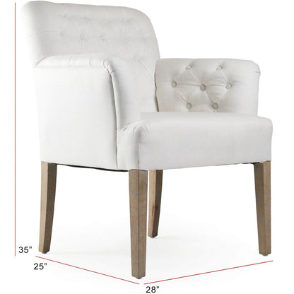 Fauteuil capitonné blanc