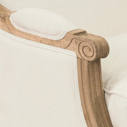 Fauteuil club Louis Natural blanc cassé