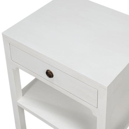 Table d'appoint à tiroir simple blanche Cottage
