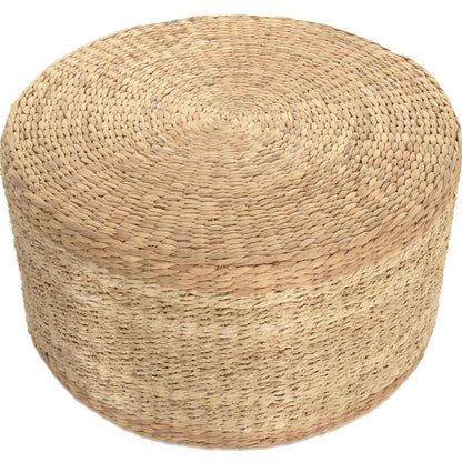Pouf en jonc de mer tissé