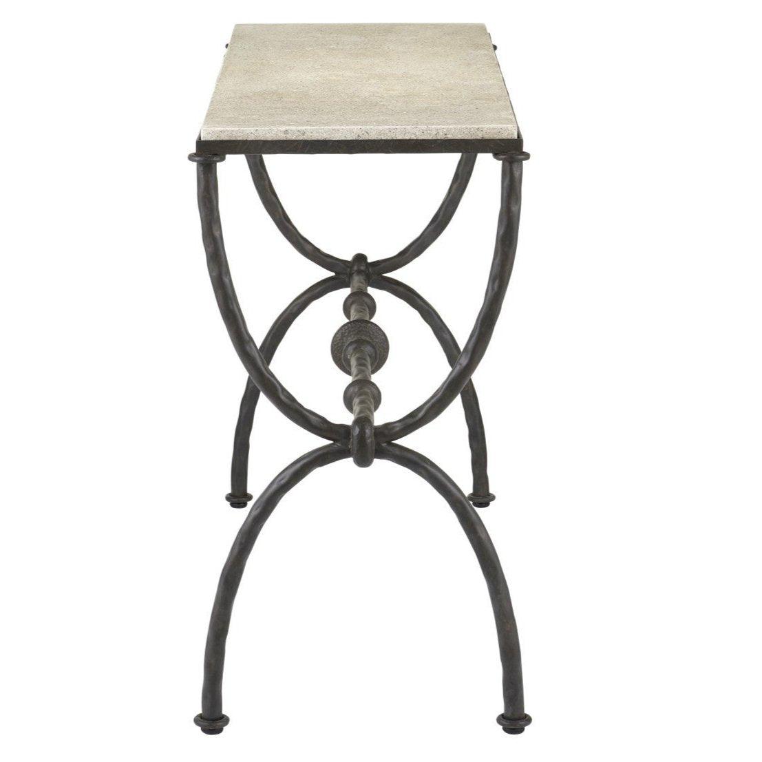 Table console en fer d'inspiration vintage