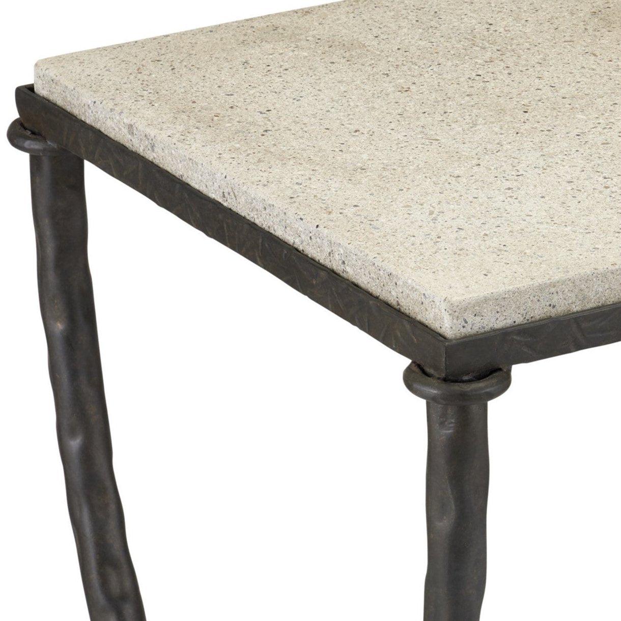 Table console en fer d'inspiration vintage